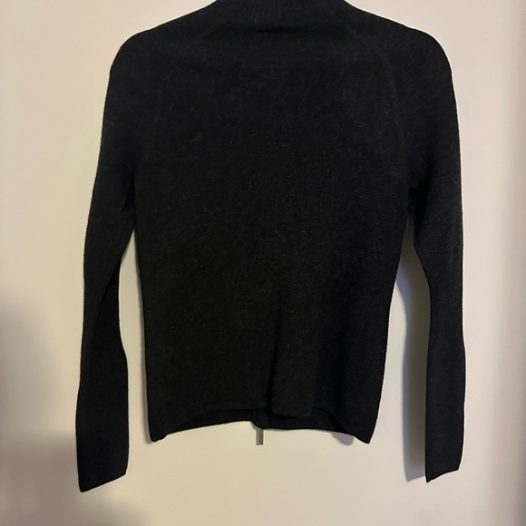 Ralph Lauren Black Sweater Zip Up 100 % Merino Wool Petite Size PP Cinch Elbow - Picture 6 of 6